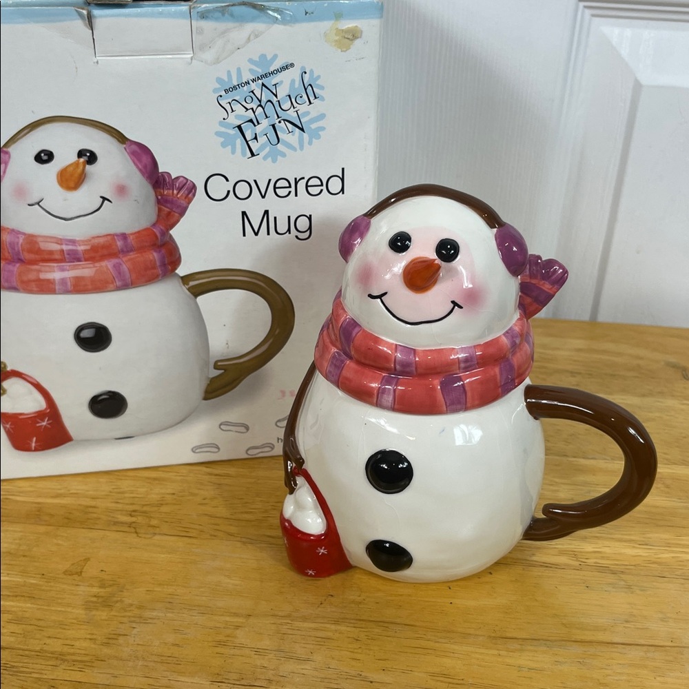 Vintage Boston Warehouse Trading Snowman mug. 6.5” high. 2004